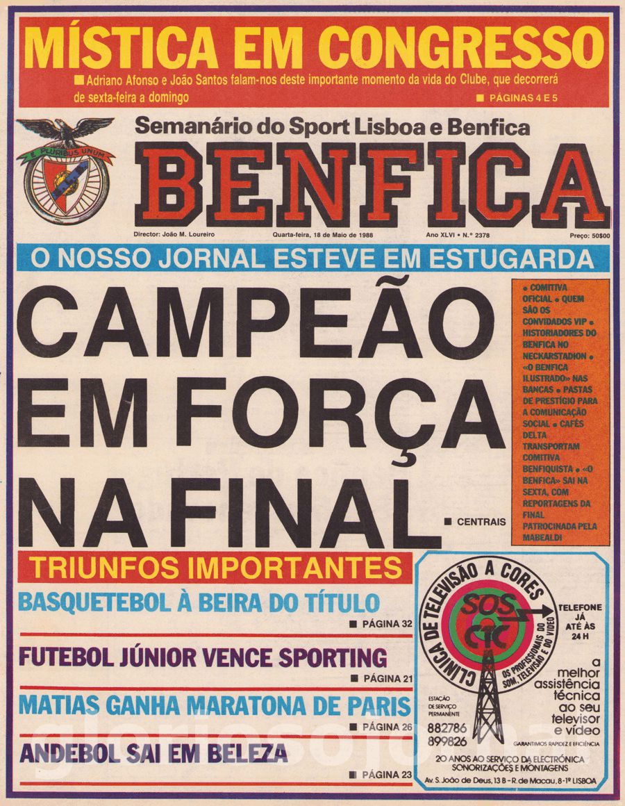 jornal o benfica 2378 1988-05-18